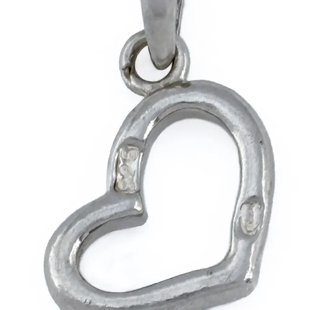 Vintage Sterling Silver 925 Open Heart Pendant